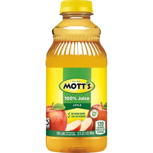 Motts 100% Apple Juice, 32 Fluid Ounce, 12 Per Case